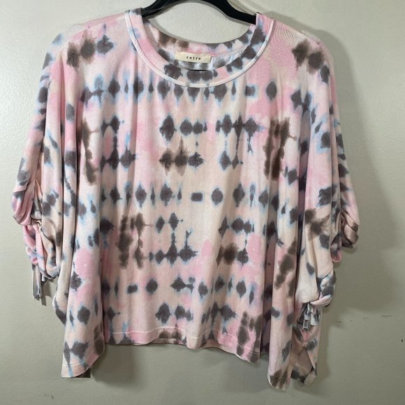 NWOT Entro Tie Dye Shirt with Fringe - Picture 3 of 9